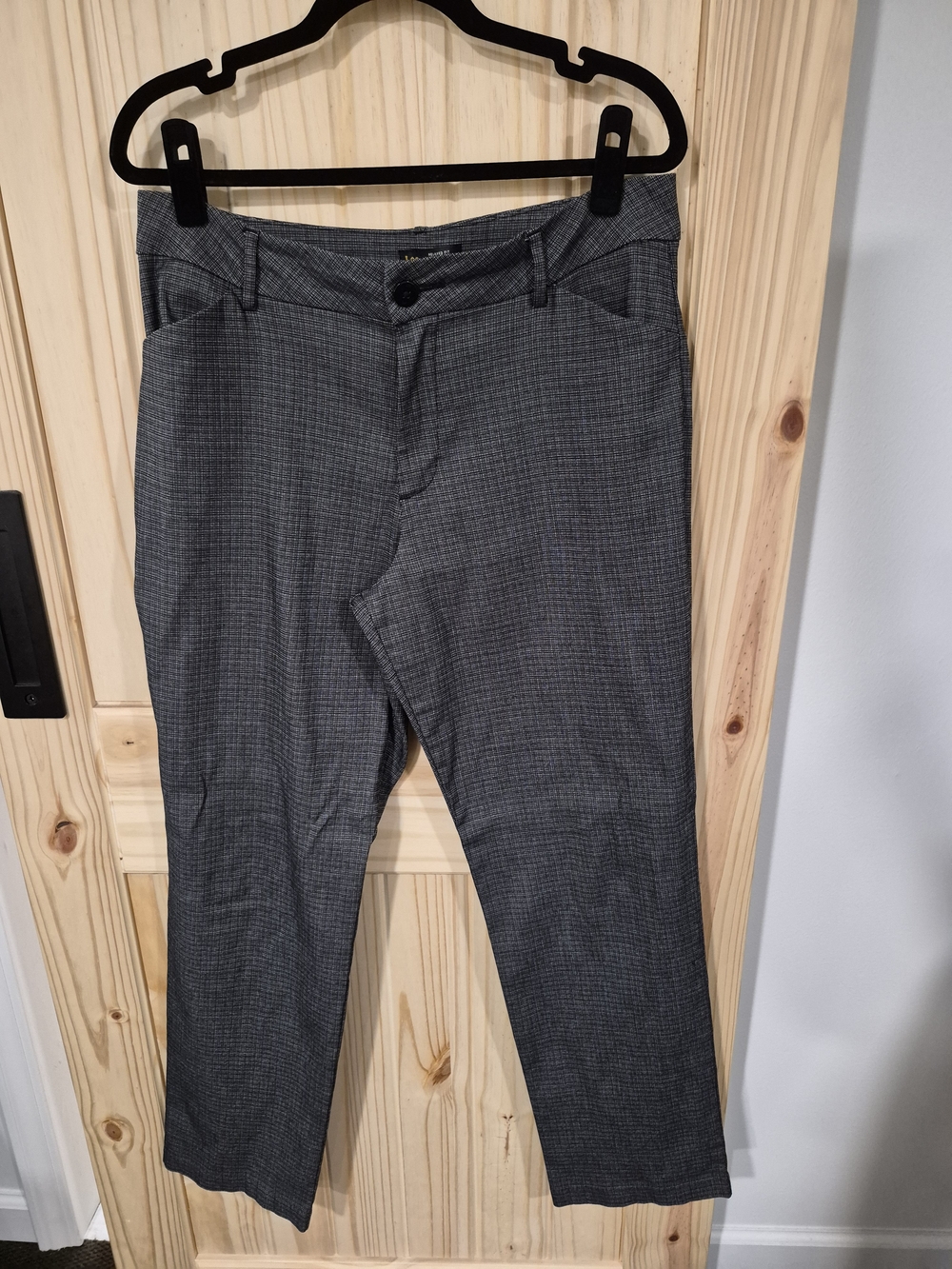 Lee Gray Micro-Check Dress Pants